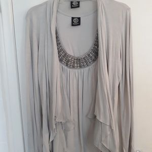 Bobeau Blouse/Jacket Grey Size PL